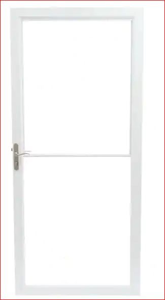 Photo 1 of  Andersen
2000 Series 36 in. x 80 in. White Universal Full View Retractable Aluminum Storm Door with Nickel Hardware