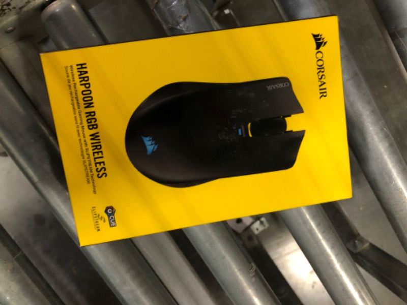 Photo 2 of Corsair Harpoon RGB Wireless - Wireless Rechargeable Gaming Mouse with SLIPSTREAM Technology - 10,000 DPI Optical Sensor