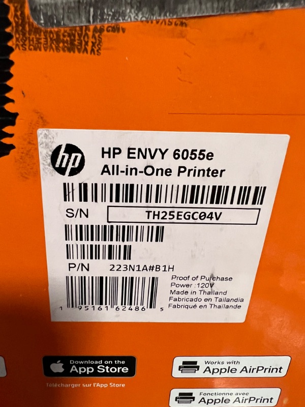 Photo 6 of HP ENVY 6055e Wireless Color Inkjet Printer, Print, scan, copy, Easy setup, Mobile printing, Best for home, Instant Ink with HP+,white New