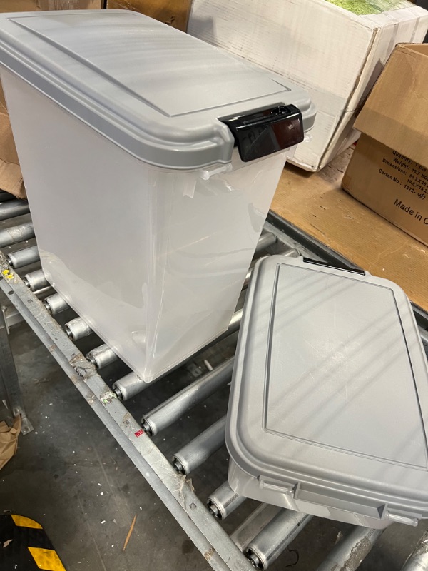 Photo 1 of Amazon Basics 3-Piece Airtight Dog Food Storage Container Combo with Scoop - 33 QT and 12 QT 33 QT + 12 QT