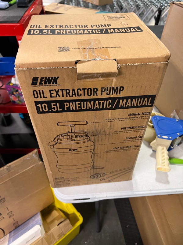 Photo 1 of EWK Patented 6.5L Pneumatic/Manual Oil Extractor Change Pump for Automotive Fluids Vacuum Evacuation