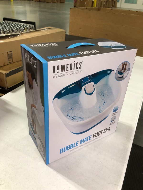 Photo 2 of HoMedics Bubble Mate Foot Spa, Toe Touch Controlled Foot Bath with Invigorating Bubbles and Splash Proof, Raised Massage nodes and Removable Pumice Stone