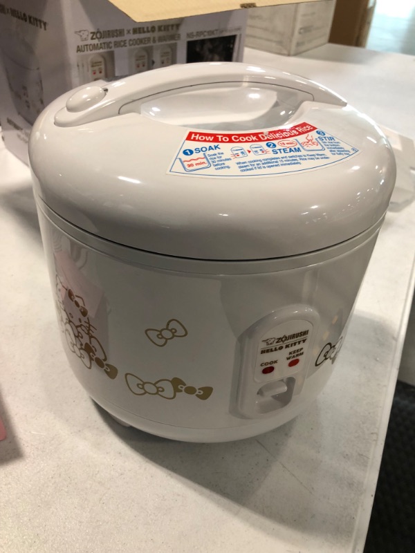 Photo 3 of Zojirushi NS-RPC10KTWA Automatic Rice Cooker & Warmer, 5.5-Cup, White 5.5-Cup Hello Kitty White