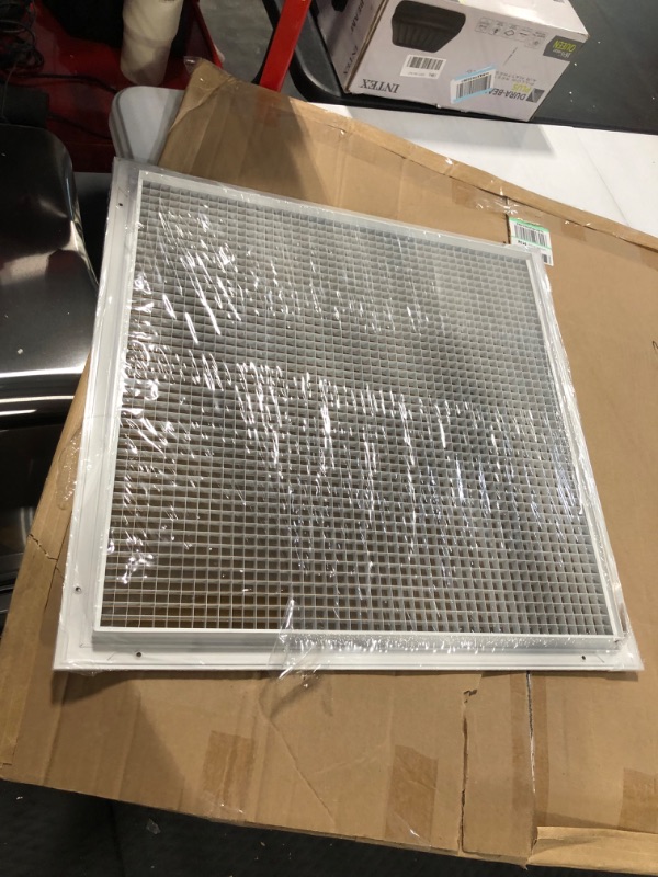 Photo 3 of 24" x 24" Cube Core Eggcrate Return Air Grille - Aluminum Rust Proof - HVAC Vent Duct Cover - White [Outer Dimensions: 25.75 X 25.75] 24" x 24" White