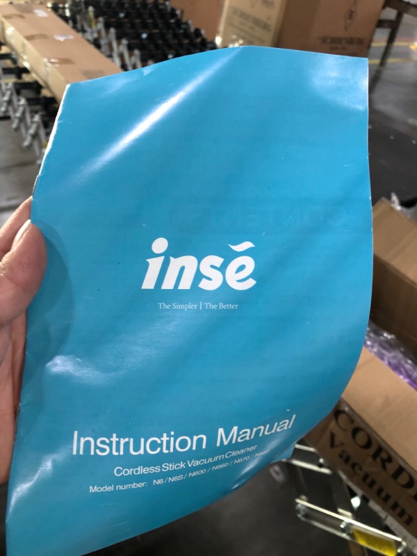 Photo 1 of INSE Cordless Vacuum Cleaner 6 in 1 Powerful Stick Handdeld Vacuum with 2200mAh Rechargeable Battery 20Kpa Vacuum Cleaner 45min Runtime Lightweight Co