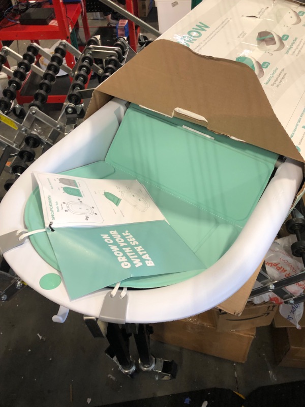 Photo 3 of 4-in-1 Grow-with-Me Bath Tub by Frida Baby Transforms Infant Bathtub to Toddler Bath Seat with Backrest for Assisted Sitting in Tub