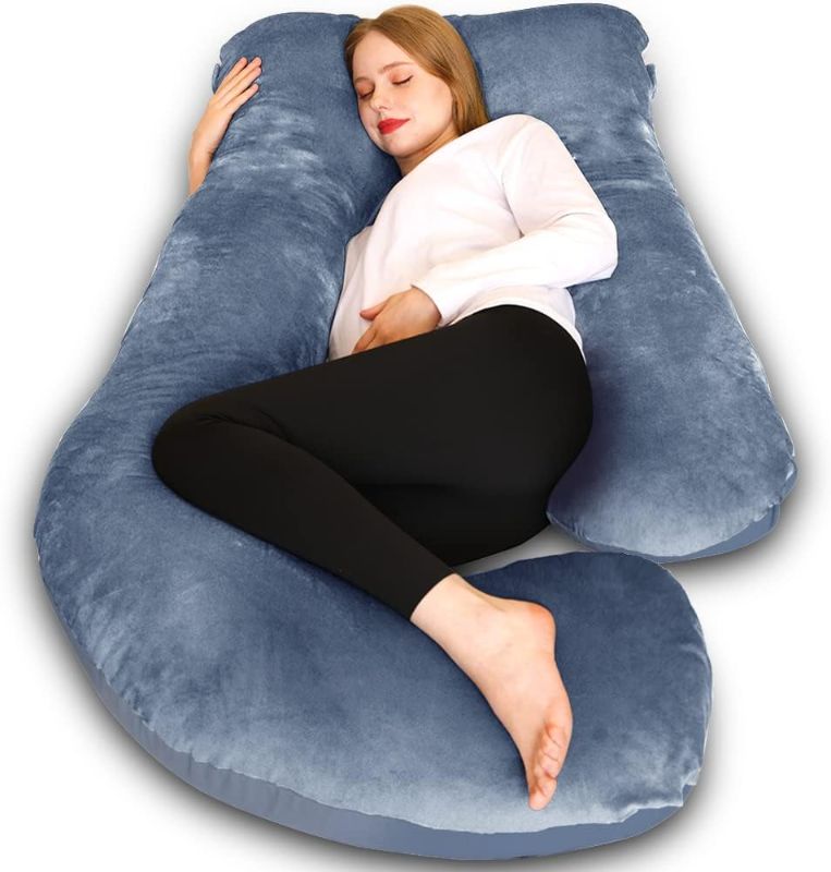 Photo 1 of Chilling Home Pregnancy Pillows for Sleeping, U Shaped Body Pillow 63 inch Pregnant Pillows for Sleeping Full Body Pillow, Pregnancy Must Haves Maternity Pillows Pregnancy Body Pillow Velvet Cover