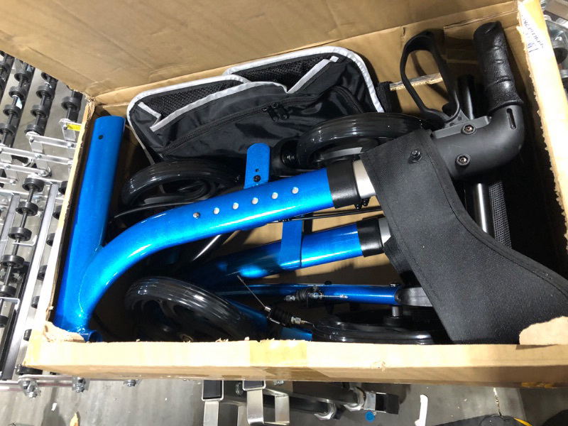 Photo 1 of Healconnex Rollator Walkers for Seniors-Folding Rollator Walker with Seat and Four 8-inch Wheels-Medical Rollator Walker with Comfort Handles and Thick Backrest-Lightweight Aluminium Frame ,Blue