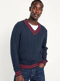 Photo 1 of Old Navy V-Neck Cable-Knit Pullover Sweater for Men