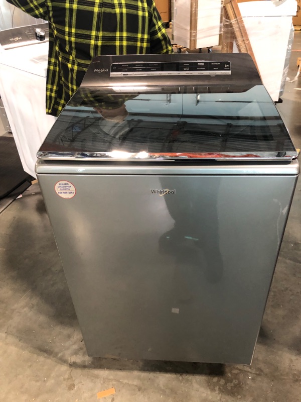 Photo 6 of Whirlpool Smart Capable w/Load and Go 5.3-cu ft High Efficiency Impeller and Agitator Smart Top-Load Washer (Chrome Shadow) ENERGY STAR
