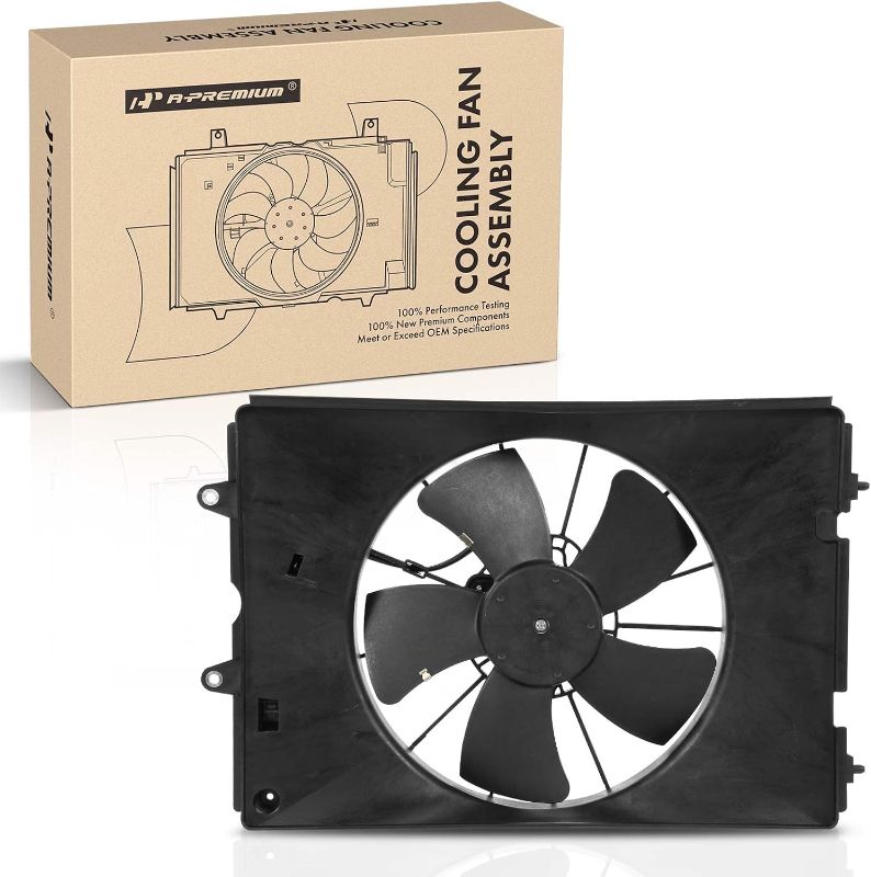 Photo 1 of A-Premium Engine Radiator Cooling Fan Assembly Compatible with Select Honda Models - Ridgeline 2006 2007 2008 - Replace# 19015RJEA01, 19020RJEA01
