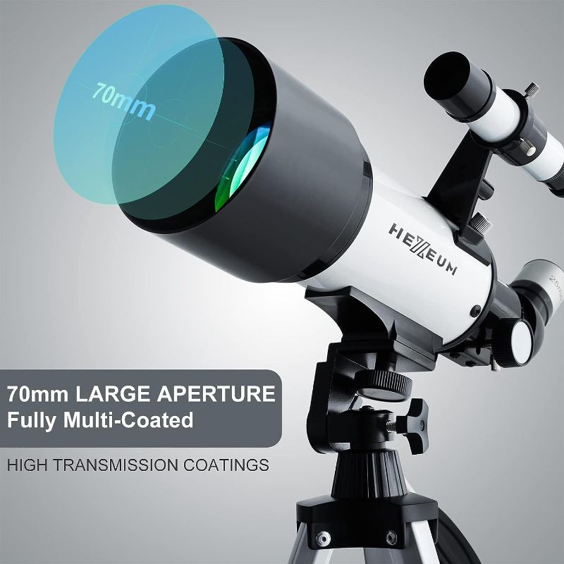 Photo 1 of 
Telescope for Kids & Adults - 70mm Aperture 500mm AZ Mount Fully Multi-Coated Optics Astronomical refracting Portable Telescopes, with Tripod Phone...
