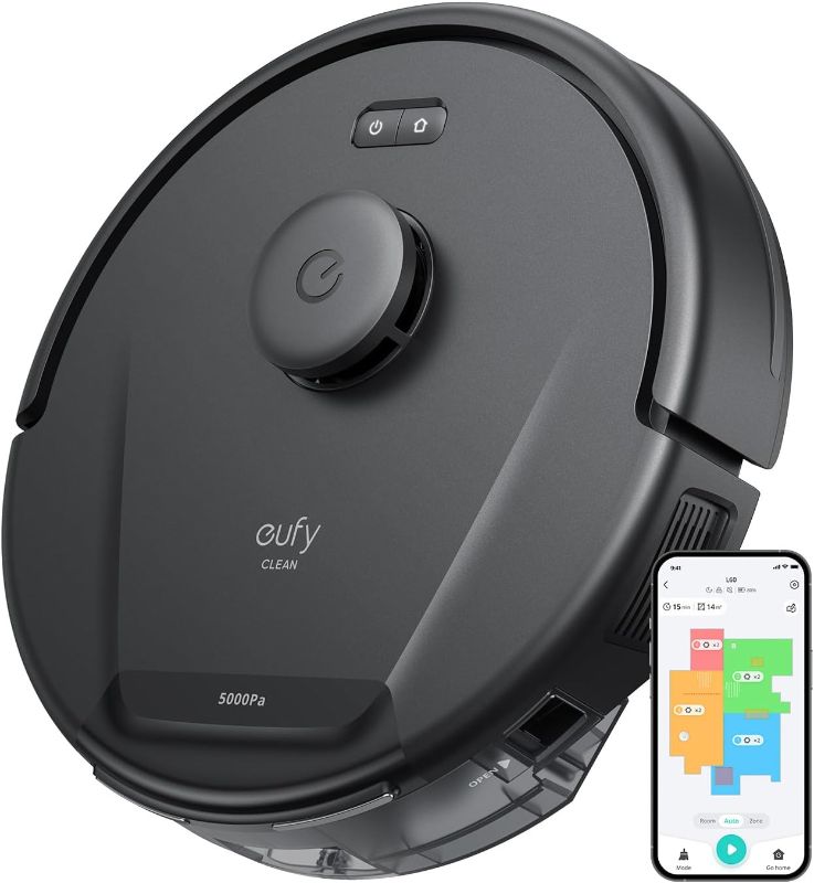 Photo 1 of  eufy Clean L60 Robot Vacuum with Ultra-Strong 5,000 Pa Suction, iPath Laser Navigation for Floor Hair Deep Cleaning, Multi-Level Mapping, Advanced App Control, Perfect for Pet Hair
