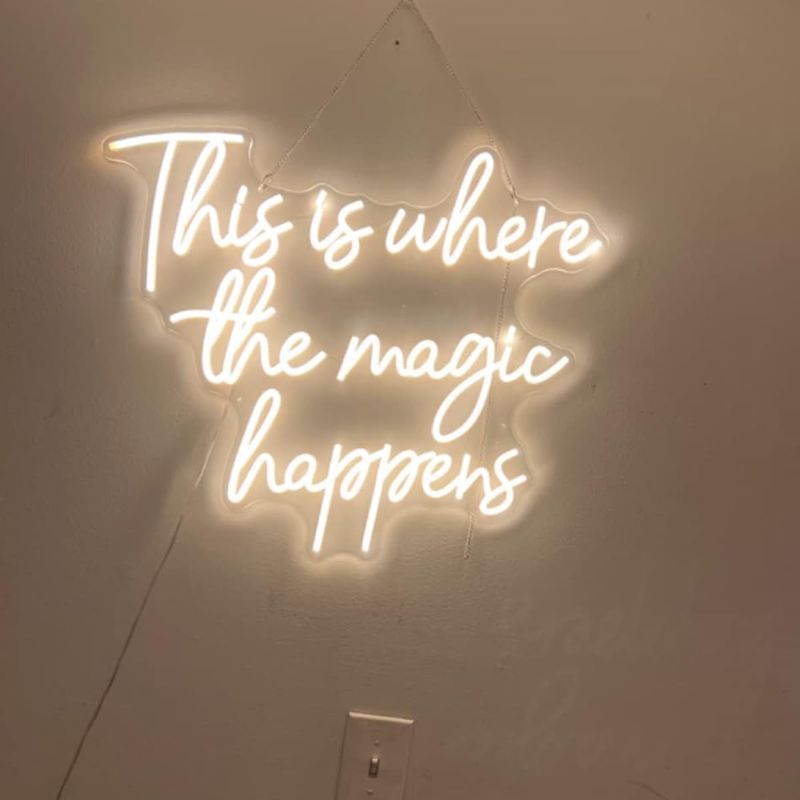 Photo 1 of 
This Is Where The Magic Happens Neon Signs for Wall Décor, 24” Large LED Neon Light Signs for Wedding, Birthday, Engagement, Bachelorette Party, Bar,...