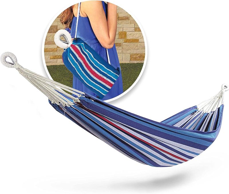 Photo 1 of 
Bliss Hammocks BH-400W5CA 40" Wide Hammock w/Hand-Woven Rope Loops & Hanging Ropes, Outdoor, Patio, Backyard Durable, Cotton and Polyester Blend,...