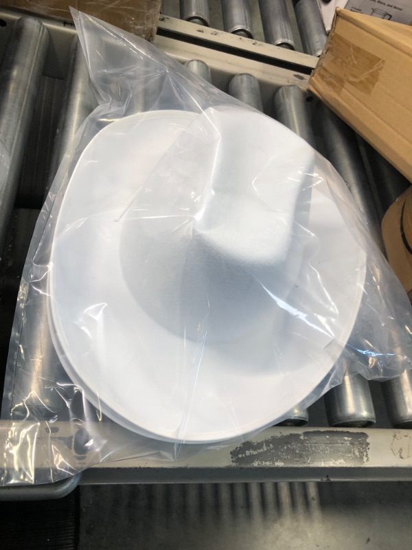 Photo 1 of White Cowboy Hat - (Pack of 2) Felt Cowboy Hats for Women and Men with Adjustable Neck Draw String, for Dress-Up Parties and Play Costume Accessories, fits...