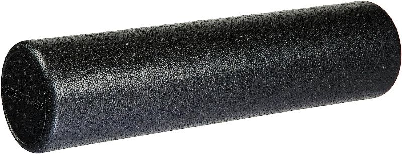 Photo 1 of Amazon Basics High-Density Round Foam Roller for Exercise, Massage, Muscle Recovery - 12", 18", 24", 36" Black 24-Inch Roller + Floor Mat, Black