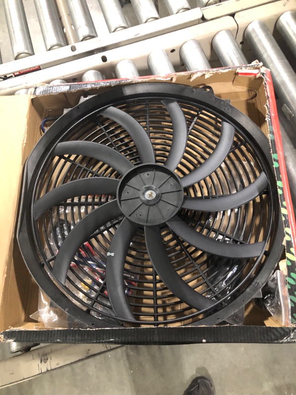 Photo 1 of BLACKHORSE-RACING 16" 16 inch Electric Radiator Fan High 3000 + CFM Thermostat Wiring Switch Relay Kit Black