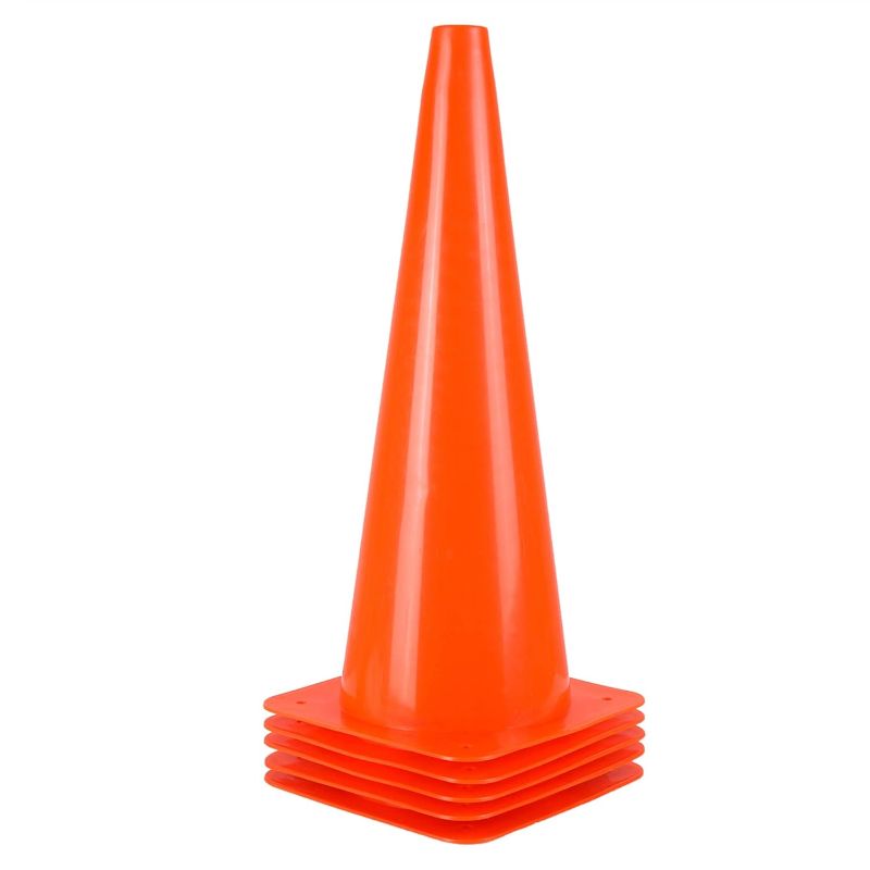 Photo 1 of [5 Pack] 18 inch Traffic Cones, Safety Road Parking Cones,Agility Field Marker Cones for Soccer Basketball Football Drills Training, Outdoor Sport Activity & Festive Events
