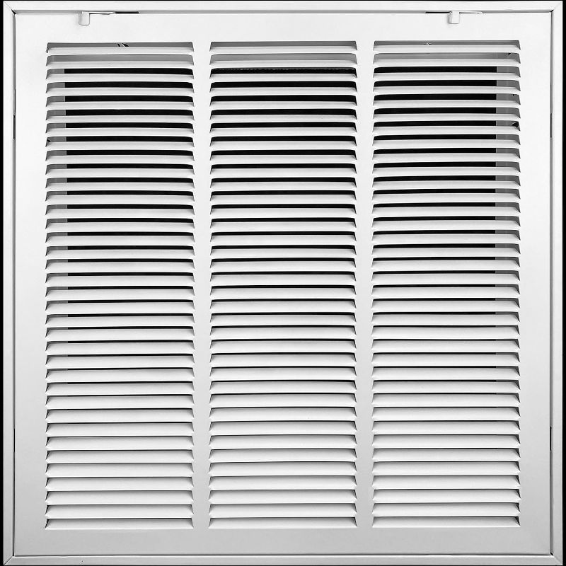 Photo 1 of 18"W x 18"H [Duct Opening Size] Steel Return Air Filter Grille [Removable Door] for 1-inch Filters | Vent Cover Grill, White