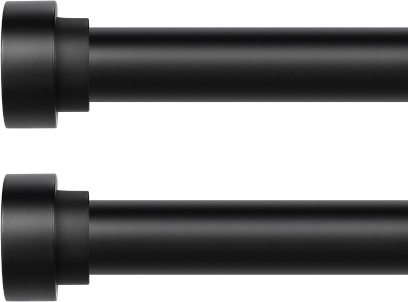 Photo 1 of 
Black Curtain Rods for Windows 72 to 144 Inch(6-12Ft)2 Pack,1 Inch Diameter Heavy Duty Curtain Rods, Ceiling & Wall Mount Window Rods Set,Matte Black...