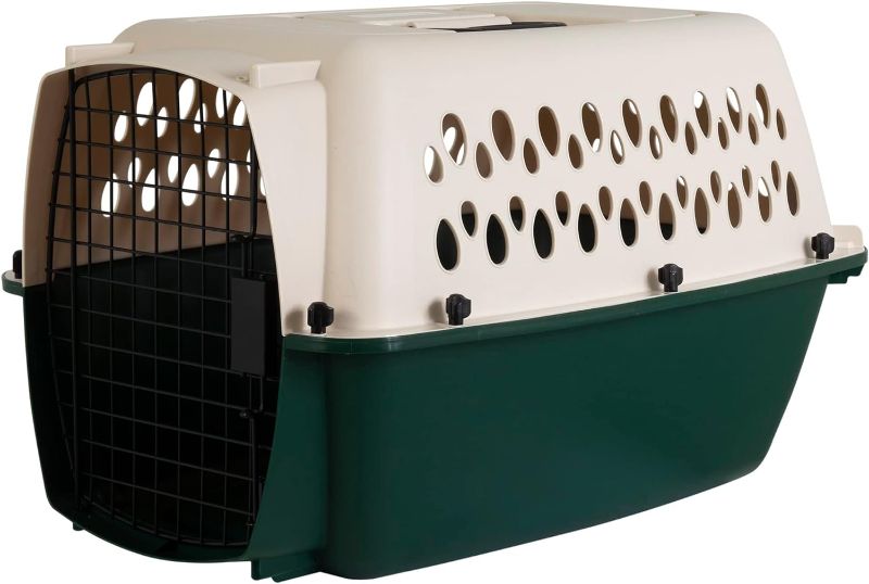 Photo 1 of 
Petmate Ruffmaxx Travel Carrier Outdoor Dog Kennel, 360-degree Ventilation, 26", Green, Made in USA
Color:Almond & black