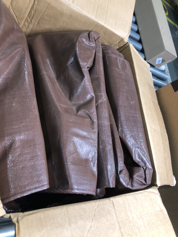 Photo 3 of 6' x 20' Super Heavy Duty 16 Mil Brown Poly Tarp Cover - Thick Waterproof, UV Resistant, Rip and Tear Proof Tarpaulin with Grommets and Reinforced Edges - by Xpose Safety