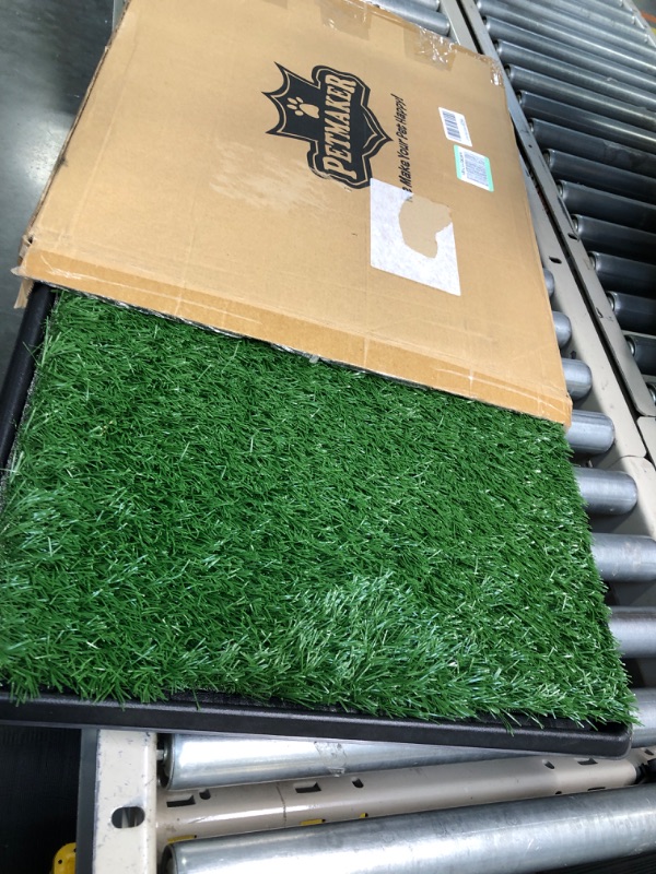 Photo 1 of Artificial Grass Puppy Pee Pad for Dogs and Small Pets - 20x25 Reusable 3-Layer Training Potty Pad with Tray - Dog Housebreaking Supplies by PETMAKER
