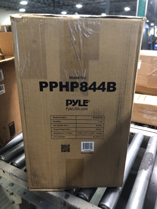 Photo 2 of Pyle 400W Portable Bluetooth PA Loudspeaker - 8” Subwoofer System, 4 Ohm/55-20kHz, USB/MP3/FM Radio/ ¼ Mic Inputs, Multi-Color LED Lights, Built-in Rechargeable Battery w/ Remote Control -PPHP844B