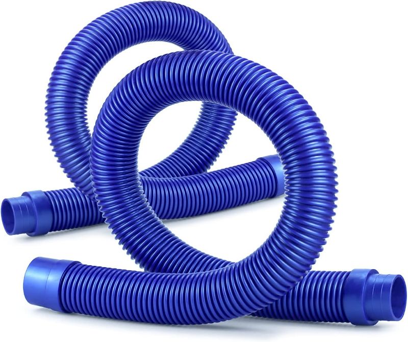 Photo 1 of 2 Pcs Pool Hoses Heavy Duty Dark Blue Pool Vacuum Hose Extension with Kink-Free Swivel Cuff Detachable Swimming Pool Hose Replacement Perfect for Skimmer Vacuum Heads Filter Pumps (6.6 FEET)
