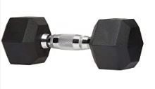 Photo 1 of Amazon Basics Rubber Encased Hex Dumbbell Weight - 13.8 x 6.2 x 5 Inches, 35 Pounds