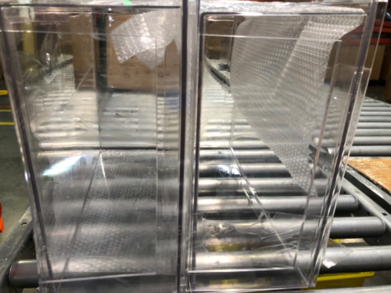 Photo 1 of mDesign Plastic Stackable Closet Storage Organizer Bin Containers with Front Pull Drawer for Cabinet, Desk, Shelf, Cupboard, or Dresser Organization - Lumiere Collection - 2 Pack - Clear 2 16 x 12 x 6