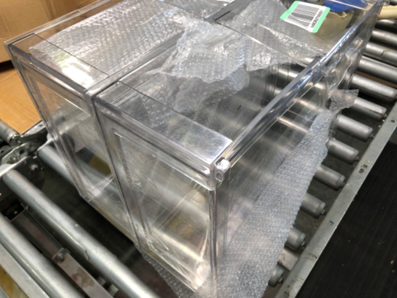 Photo 1 of mDesign Plastic Stackable Closet Storage Organizer Bin Containers with Front Pull Drawer for Cabinet, Desk, Shelf, Cupboard, or Dresser Organization - Lumiere Collection - 2 Pack - Clear 2 16 x 12 x 6