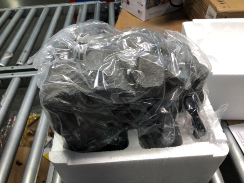 Photo 1 of Alpine Corporation Waterproof Bluetooth Solar-Powered Outdoor Wireless Rock Speaker, Gray