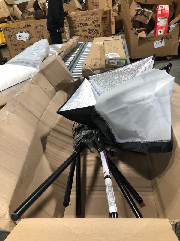 Photo 1 of RALENO Softbox Photography Lighting Kit 20"X28" Photography Continuous Lighting System Photo Studio Equipment with 2pcs E27 Socket 5500K Bulb Photo Model Portraits Shooting Box
