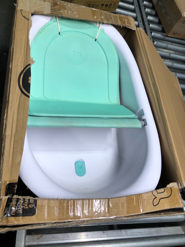 Photo 1 of Regalo Baby Basics 3-in-1 Grow with Me Bath Tub, Adjustable As Your Baby Grows, Includes Foam Padded Air Mesh Sling, Drying Hook,