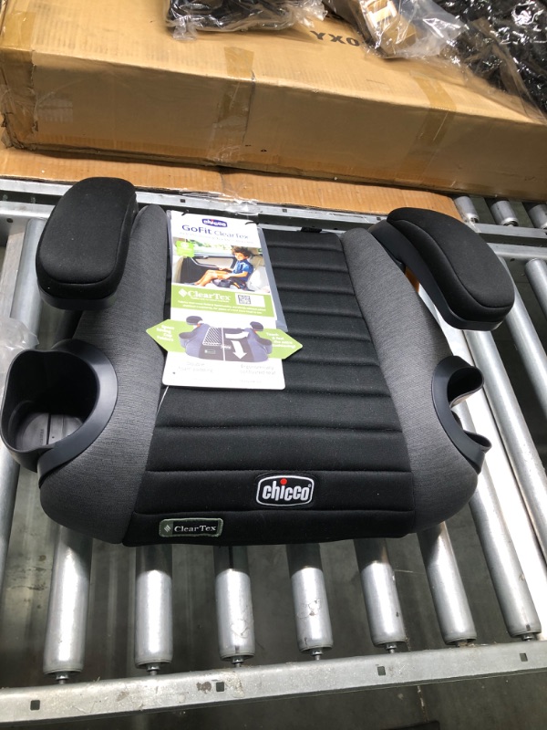 Photo 1 of Chicco GoFit ClearTex Backless Booster Car Seat - Shadow | Black Shadow GoFit with ClearTex No Chemicals