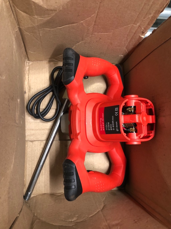 Photo 1 of 2100W Electric Handheld Cement Mixer,Portable Mortar Concrete Mixer Drill with Rod for Mixing Grout Paint Mud Plaster,6 Speed Adjustment 110V(UL Certified)