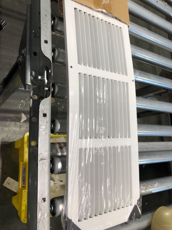 Photo 3 of 24"W x 6"H [Duct Opening Measurements] Steel Return Air Grille | Vent Cover Grill for Sidewall and Ceiling, White | Outer Dimensions: 25.75"W X 7.75"H for 24x6 Duct Opening Duct Opening Size: 24"x6"