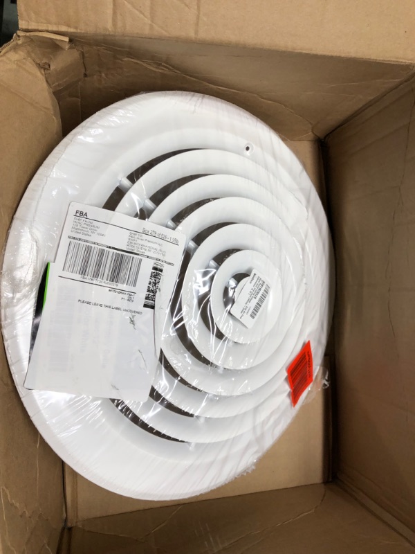 Photo 5 of 12" Round Ceiling Diffuser - Easy Air Flow - HVAC Vent Duct Cover [White] - [Outer Dimensions: 15.75"]