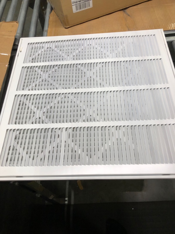 Photo 3 of 24" X 24" Return Air Filter Grille - Filter Included - Easy Plastic Tabs for Removable Face/Door - HVAC Vent Duct Cover - White [Outer Dimensions: 25.75w X 25.75h]