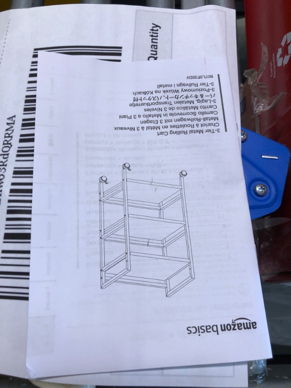 Photo 6 of Amazon Basics 3-Tier Metal Rolling Cart