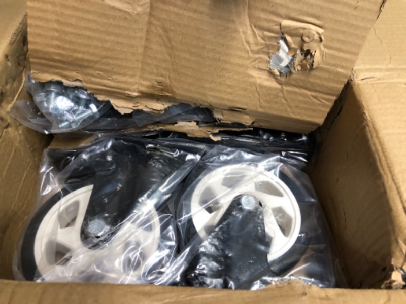 Photo 4 of 5 Inch Caster Wheels, Heavy Duty 5” Casters Set of 4 with Brake, TONSUM No Noise Polyurethane (PU) Wheels and Safety Dual Locking casters, Swivel Plate Castors (Two Hardware Kits for Free) (5inch)