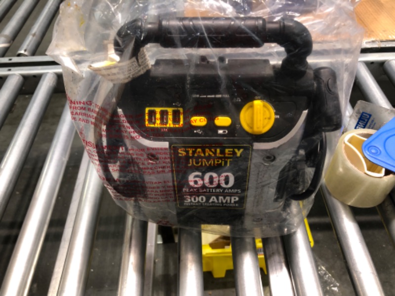 Photo 1 of STANLEY FATMAX J7CS Portable Power Station Jump Starter: 700 Peak/350 Instant Amps, 120 PSI Air Compressor, 3.1A USB Ports, Battery Clamps