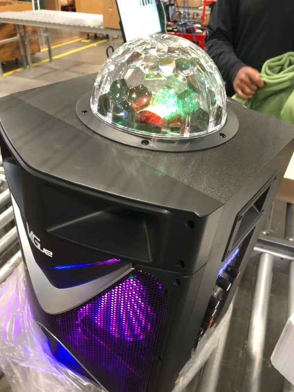 Photo 1 of Karaoke Machine for Adults,Bluetooth PA Speaker System 2 UHF Wireless Microphones,Disco Ball,Lyrics Display Holder,Echo/Treble Adjustment,Easy to Setup