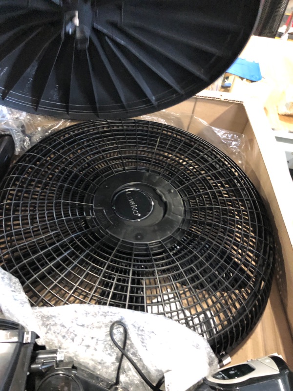 Photo 4 of Lasko 1843 18? Remote Control Cyclone Pedestal Fan with Built-in Timer, Black Features Oscillating Movement and Adjustable Height Standard Packaging