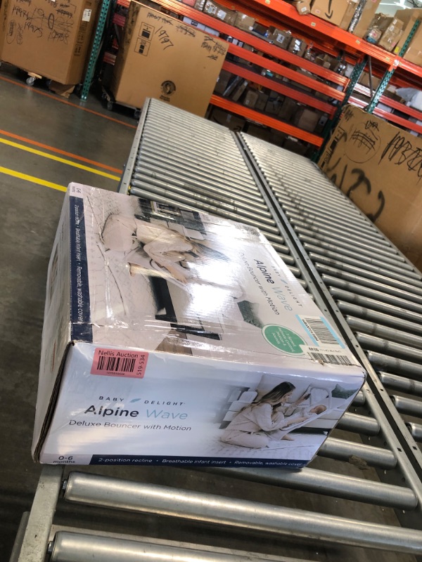 Photo 1 of Baby Delight Alpine Wave Deluxe Portable Bouncer | Automated Motion Baby Bouncer | Infants 0 – 6 Months | Driftwood Grey Deluxe, Driftwood Grey