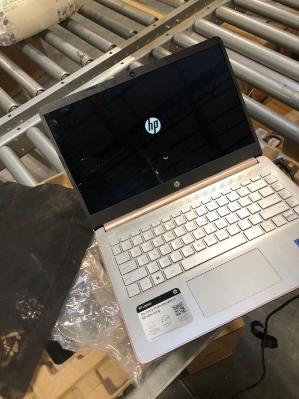 Photo 3 of HP Laptop 14-DQ0054DX 14" Intel Celeron N4120, Intel UHD Graphics 600, 4GB DDR4 RAM, 64GB eMMC Storage, Windows 11 Home in S Mode, Pale Rose (Renewed)