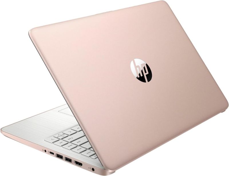 Photo 1 of HP Laptop 14-DQ0054DX 14" Intel Celeron N4120, Intel UHD Graphics 600, 4GB DDR4 RAM, 64GB eMMC Storage, Windows 11 Home in S Mode, Pale Rose (Renewed)