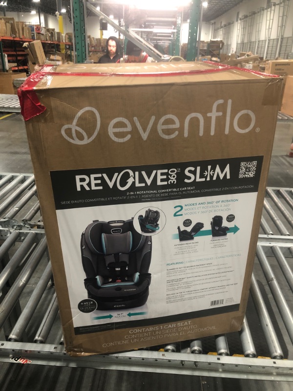 Photo 1 of Evenflo Revolve360 Slim 2-in-1 Rotational Car Seat with Quick Clean Cover (Stow Blue